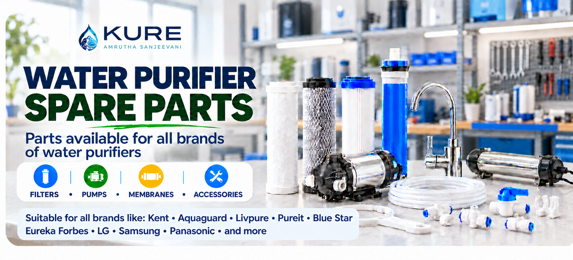 Water purifier spare parts available for all major brands